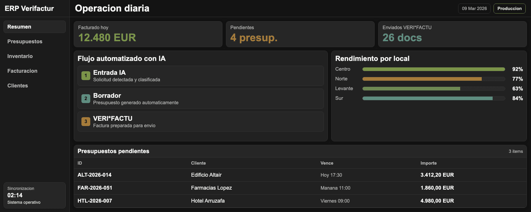 Preview de ERP para locales con VERI*FACTU